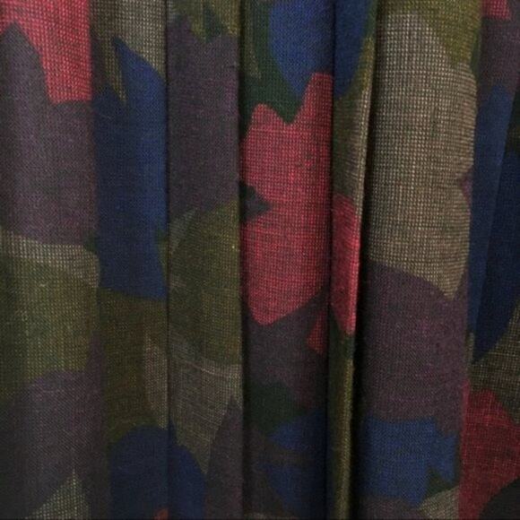 80s Secretary Librarian Skirt Andy Sz 10 Made in USA USA Purple/Red/Olive/Blue - Picture 4 of 12